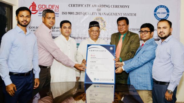 Golden Ispat Gets Awarded with ISO 9001:2015 Certificate